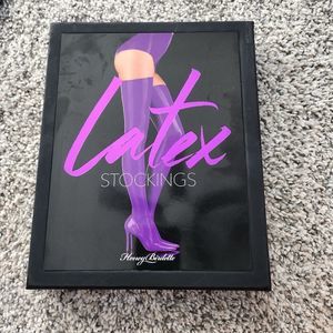 Honey Birdette Purple Latex Stockings